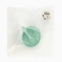 Тарелка детская на присоске и ложка, бирюзовый, Mum&Baby