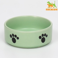 Миска керамическая матовая "Лапки" 200 мл, 10,5 х 4 см, мятная