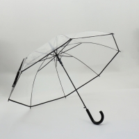 Зонт - трость полуавтоматический &laquo;Однотон&raquo;, 8 спиц, R = 51/58 см, D = 116 см, цвет прозрачный