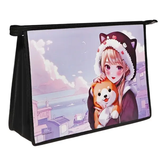 Папка для труда, А4, пластиковая, 32.5&times;23&times;10 см &laquo;Девочка с песиком&raquo;