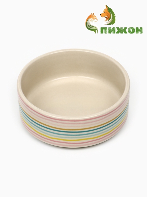 Миска керамическая "Разноцветные полоски" 180 мл,  10,5 х 4 см