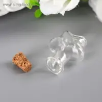 Маленькая стеклянная баночка &laquo;Бутылочка с пробкой: звезда&raquo;, для творчества и декора, 2.5&times;2&times;0.7 см