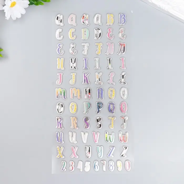 Наклейка пластик "Английский алфавит и цифры. Пропись" 31х14 см