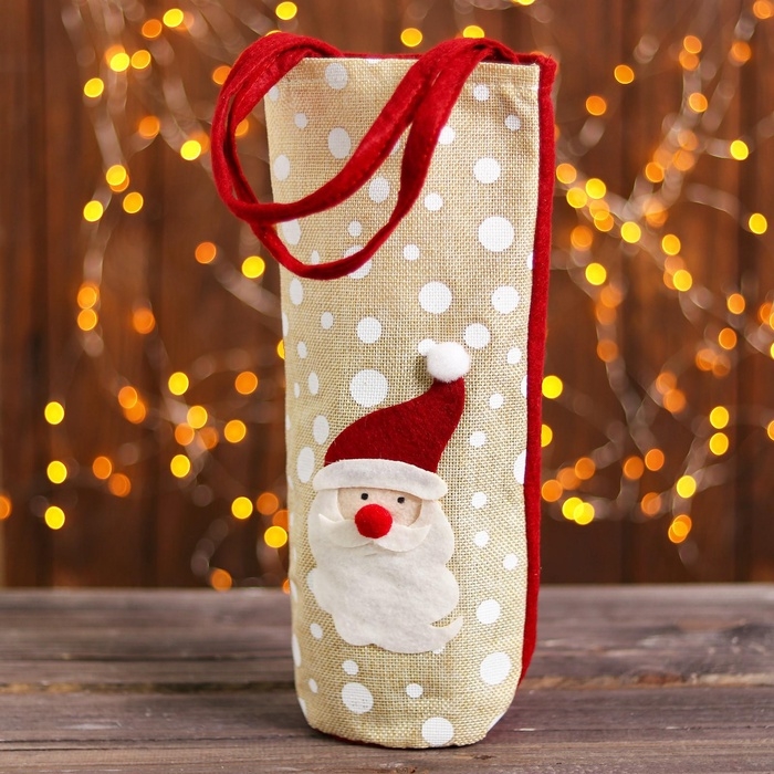 Чехол на бутылку с ручками &laquo;Зимний праздник&raquo;, виды МИКС