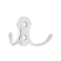 Крючок мебельный ТУНДРА TKd=007, двухрожковый, хром