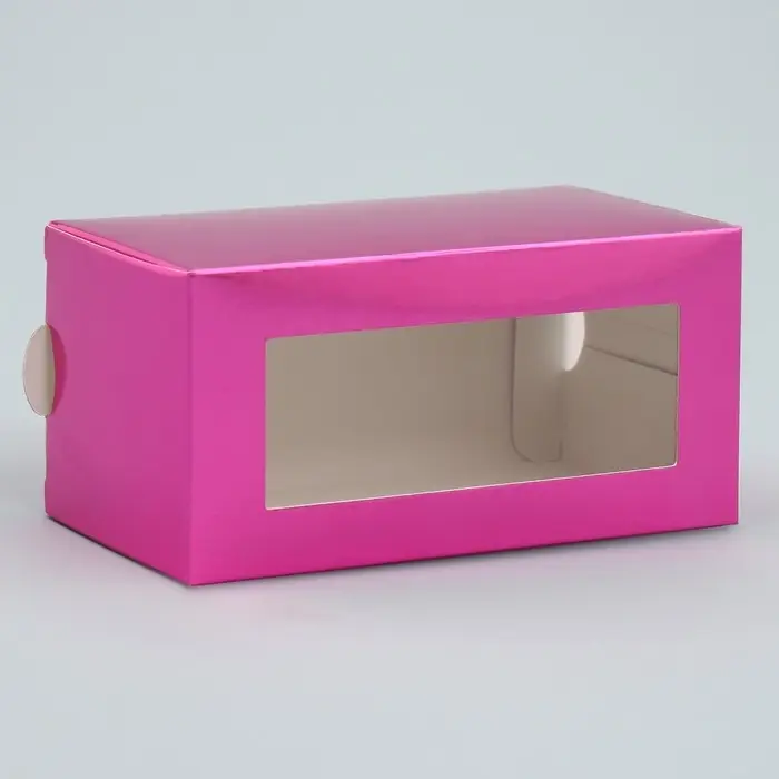 Коробка для макарун, кондитерская упаковка &laquo;Розовая&raquo;, 12 х 5.5 х 5.5 см