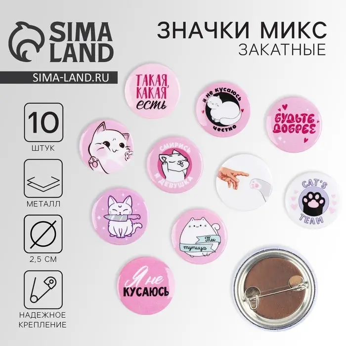 Значок металлический , закатной &laquo;Смирись я девушка&raquo;, 25 мм, МИКС