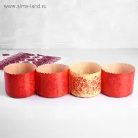 Форма бумажная для кулича &laquo;Красная Пасха&raquo;, 110&times;85 мм, МИКС