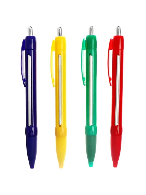 Ручка шариковая автоматическая ШПАРГАЛКА, СИНЯЯ 1.0мм, пласт корп, смен стерж 107мм, МИКС 10