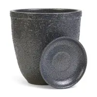Горшок цветочный с поддоном 2,4 л, керамика "Шагрень" (М)