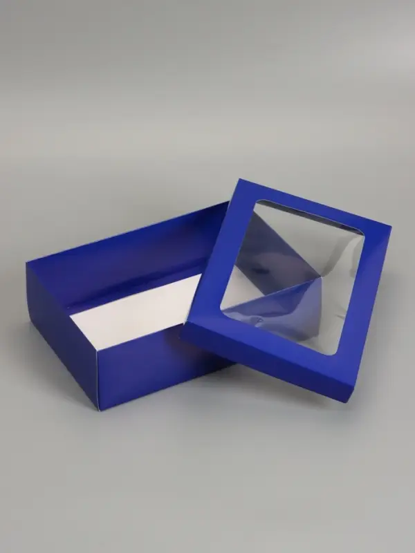 Коробка складная &laquo;Синяя&raquo;, с окном  30 х  20 х 9 см