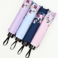 Зонт механический &laquo;Птицы&raquo;, эпонж, 4 сложения, 10 спиц, R = 56/63 см, D = 126 см, цвет МИКС