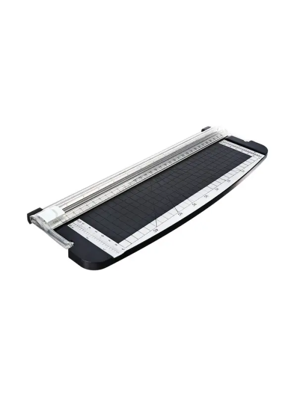 Резак для бумаги роликовый А4, до 3 листов,безопасное лезвие, длина реза 300мм,корпус черный