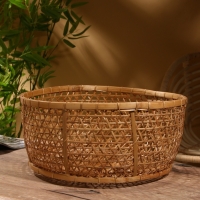 Корзина плетёная "Клоус" бамбук 40х40х16 см, светлая