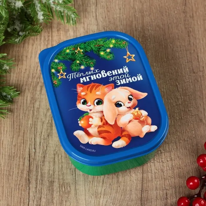 Ланч - бокс новогодний &laquo;Теплых мгновений&raquo;, 500 мл