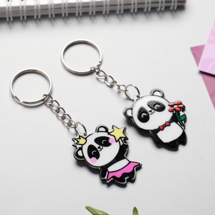 Брелок для ключей парный &laquo;отПАНДная половинка&raquo;, акриловый, 13,3 х 8