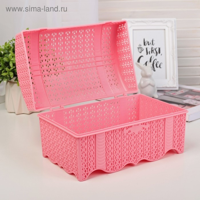 Контейнер для хранения с крышкой &laquo;Вязание&raquo;, 24&times;14&times;14 см, цвет МИКС