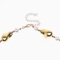 Бусы "Жемчуг Борокко", цвет белый в золоте 40+удл