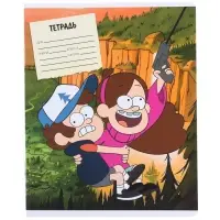 Тетрадь в клетку 18 листов, 5 видов МИКС, обложка мелованный картон, &laquo;Гравити Фолз&raquo;