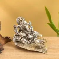 Подставка под благовония &laquo;Ганеша на листе&raquo;, 12.5&times;10&times;6.7 см, алюминий