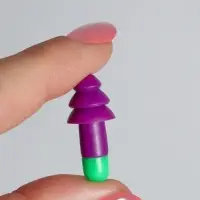 Беруши, 3&times;1.3 см, в футляре, фасовка 10 шт., силиконовые, фиолетовый/зелёный