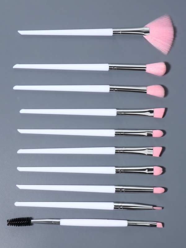 Набор кистей для макияжа, 10 предметов, 16.5 см, в чехле, белый