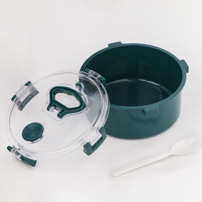 Ланч бокс в школу, контейнер для еды "Антрима", 1.1 л, с приборами, 17,5 х 17,5 х 8,5 см