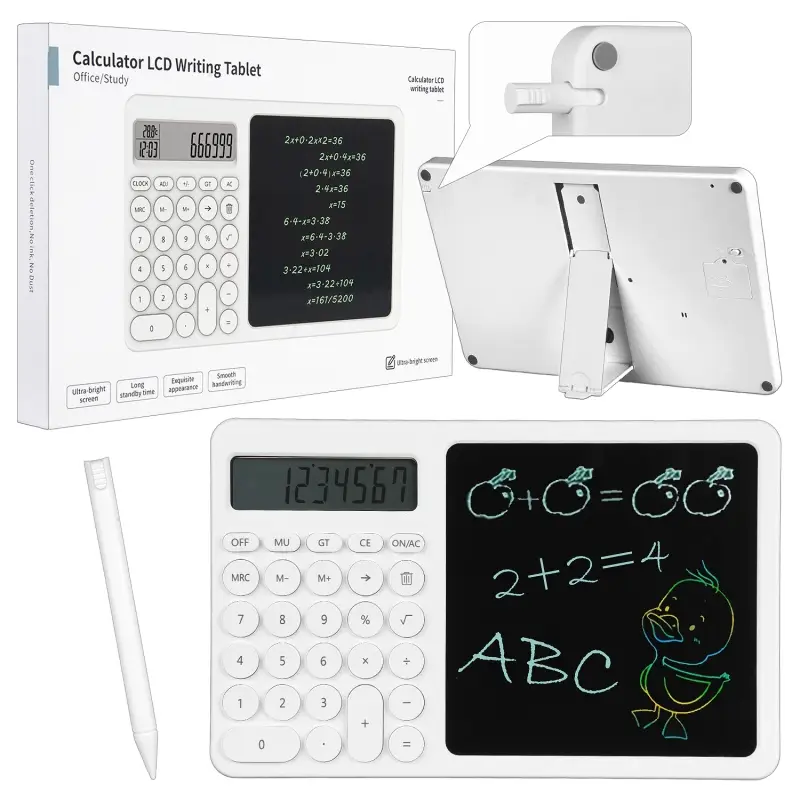 Калькулятор с HD планшетом для рисования J10 Белый (40шт/кор)