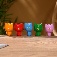 Сувенир интерьерный "Кошечки" дерево (набор 5 штук)