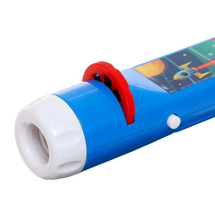 Проектор-фонарик &laquo;Полёт в космос&raquo;, 6 слайдов, 48 картинок, цвет синий