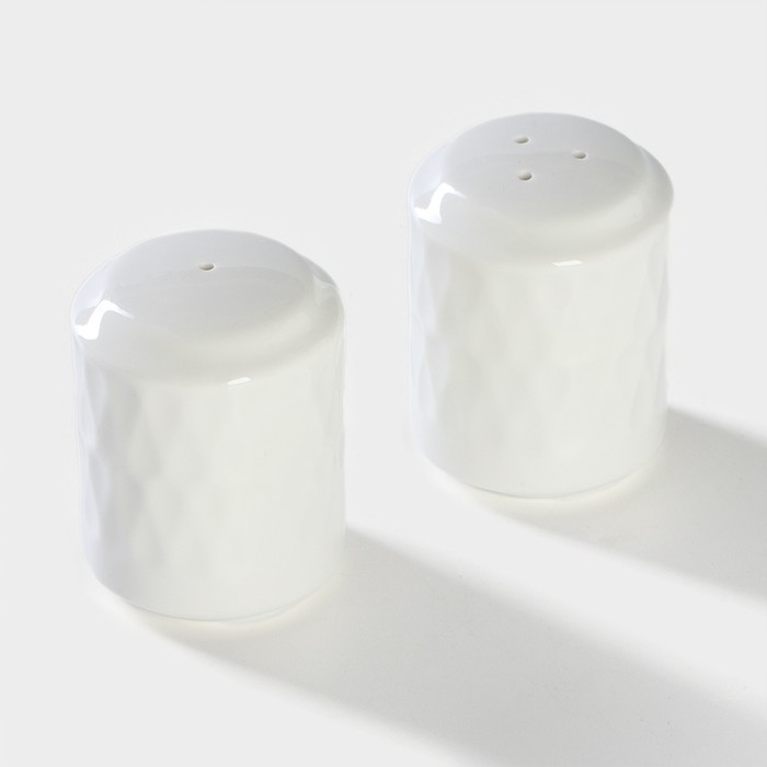 Набор керамический для специй на бамбуковой подставке BellaTenero &laquo;Герда&raquo;, 3 предмета: солонка 120 мл, перечница 120 мл, салфетница, цвет белый