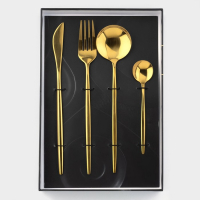 Столовые приборы из нержавеющей стали Magistro &laquo;Блинк&raquo;, 4 предмета, цвет золотой