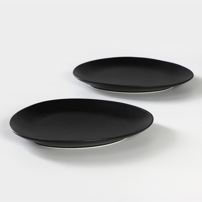Набор тарелок фарфоровых Magistro Carbon, 26&times;23 см, цвет чёрный