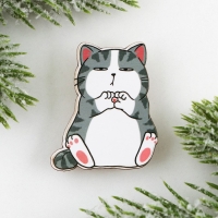 Новогодний значок в коробочке &laquo;Новый год: Котик&raquo; 3,1 х 3,7 см