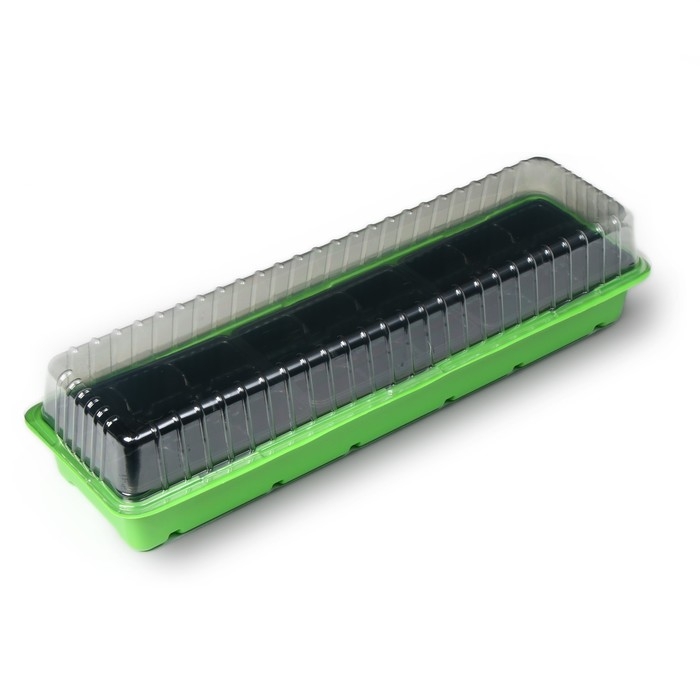 Мини-парник для рассады, 57 &times; 18 &times; 12 см, 3 вставки, 27 ячеек, Greengo