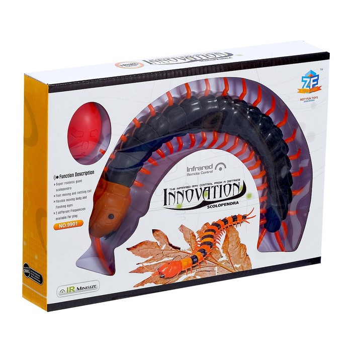 Животное радиоуправляемое &laquo;Сороконожка&raquo;, работает от аккумулятора, свет, МИКС