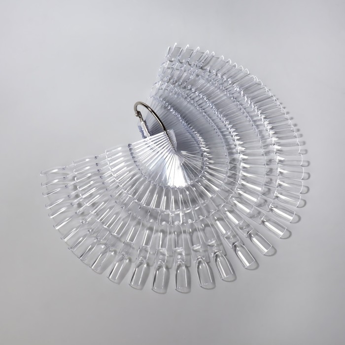 Палитра для лаков на кольце, форма квадрат, 50 шт по 3 ногтя, цвет прозрачный