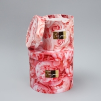 Набор шляпных коробок для цветов 4 в 1, упаковка подарочная, &laquo;Нежные цветы&raquo;, 14 х 13 см - 20 х 17,5 см