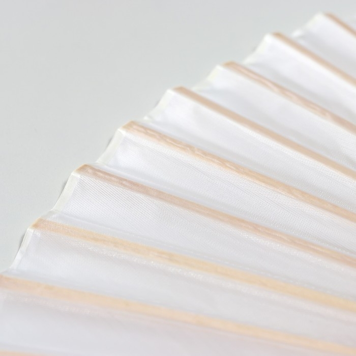 Веер бамбук, текстиль h=21 см "Моноцвет" в коробке, белый