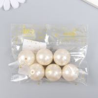 Бусины для творчества пластик "Жемчуг белый" d=2,2 см набор 6 шт