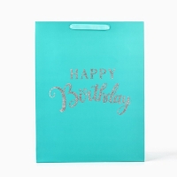 Пакет ламинированный вертикальный &laquo;С Днём рождения&raquo;, глиттер, L 40 х 31 х 11.5 см