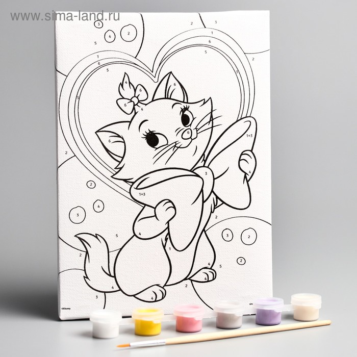 Картина по номерам для детей "Кошечка Мари" 21х15 см, Коты Аристократы