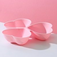 Менажница Доляна &laquo;Сердечки&raquo;, 3 секции, 23&times;21,5 см, цвет МИКС