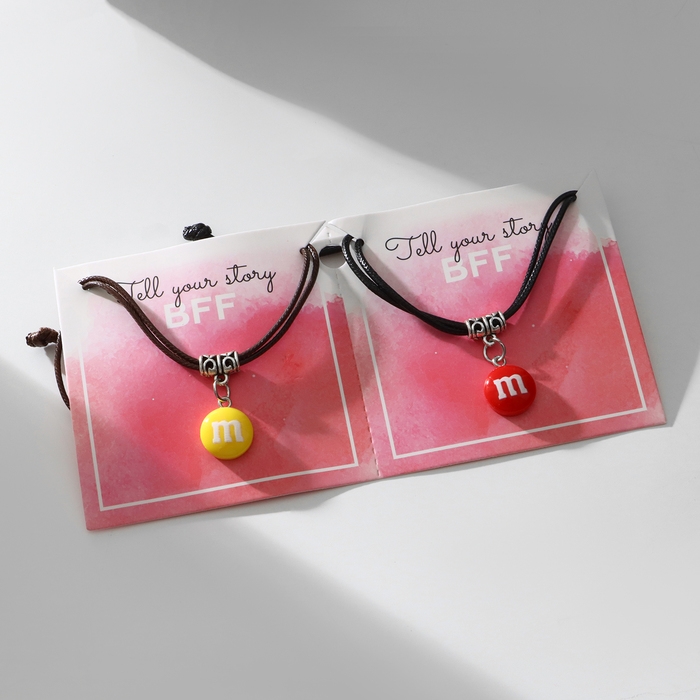 Браслеты &laquo;Неразлучники&raquo; две буквы, цветные, d=5,5 см