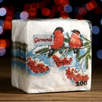 Новогодние салфетки бумажные Гармония цвета &laquo;Снегири&raquo;, 24х24 см, 100 шт