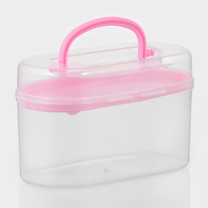 Органайзер для хранения со вставкой, 12×7,5×7,5 см, цвет розовый Органайзер для хранения со вставкой, 12×7,5×7,5 см, цвет розовый