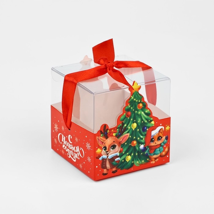 Коробка подарочная новогодняя складная &laquo;Новогодняя&raquo;, 7 х 7 х 7 см, Новый год