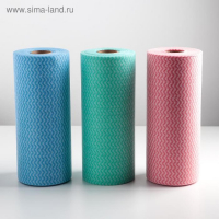 Салфетки для уборки универсальные в рулоне Доляна, 25&times;30 см, 100 шт, вискоза, цвет МИКС