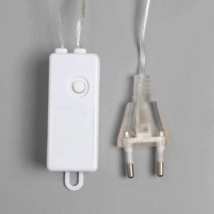 Гирлянда &laquo;Занавес&raquo; 1.6 &times; 1.6 м роса, IP20, серебристая нить, 160 LED, свечение мульти, 8 режимов, 220 В