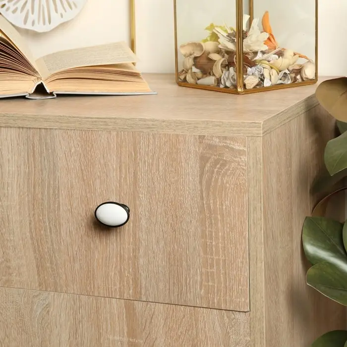 Ручка-кнопка ТУНДРА РК023BL LIGHT, чёрная с белой вставкой